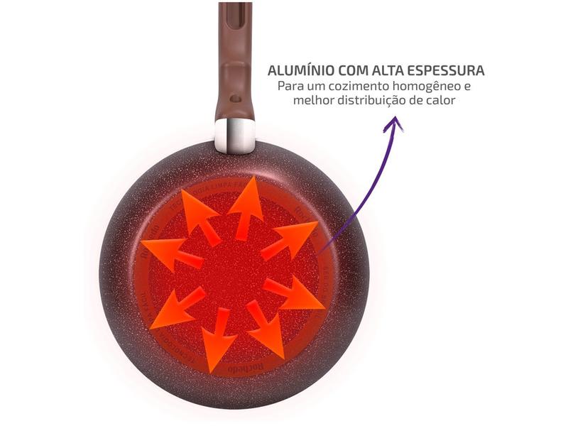 Frigideira Antiaderente Rochedo de Alumínio Natural Stone Bege 20cm Imagem de Frigideira Antiaderente Rochedo de Alumínio Natural Stone Bege 20cm
