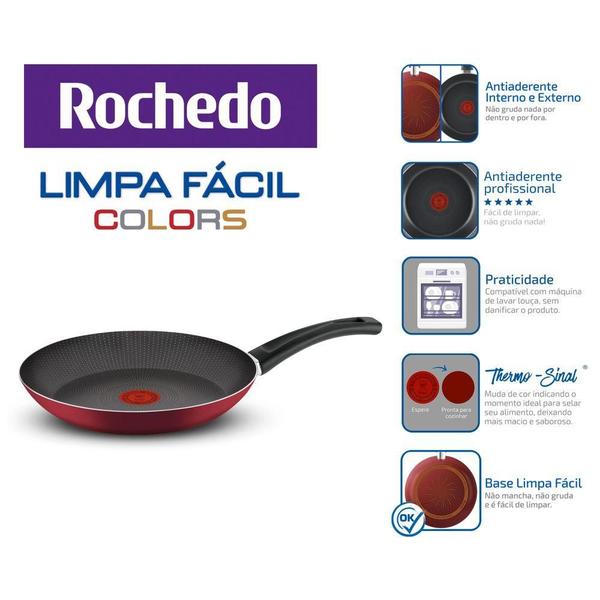 Imagem de Frigideira Antiaderente Rochedo Limpa Fácil Colors Revestida 26cm