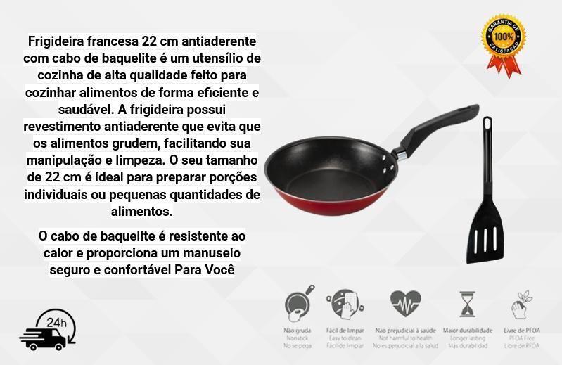 Imagem de Frigideira Antiaderente Teflon 22 Cm Cor Vermelho