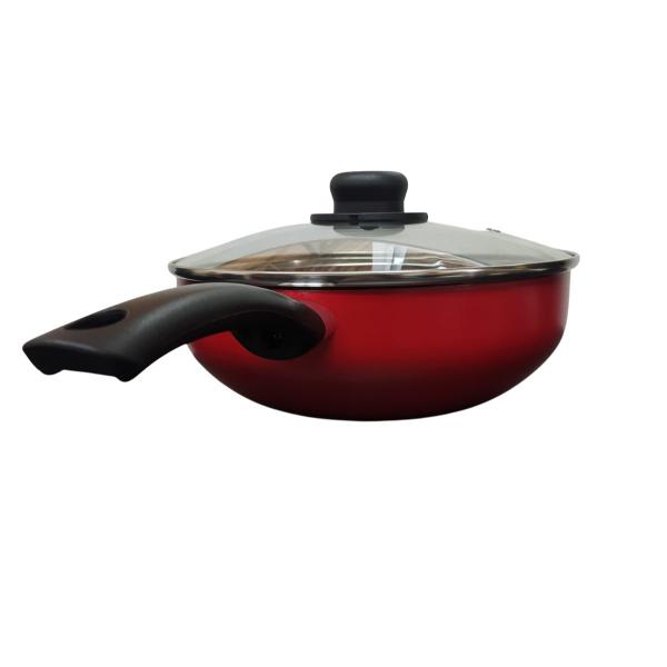 Imagem de Frigideira Antiaderente Wok 24cm Tampa de Vidro Multiflon