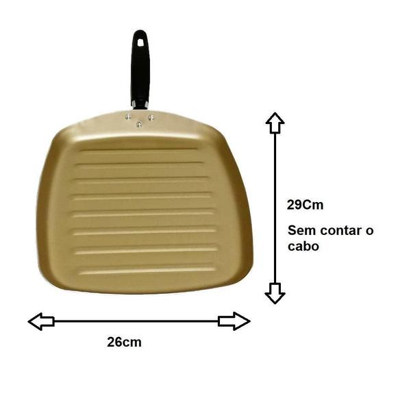 Imagem de Frigideira Bistequeira Quadrada Grande 26X28 Antiaderente