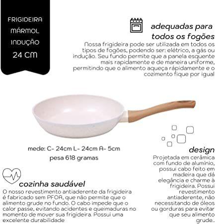 Frigideira Cerâmica 24 cm Marmol Mimo Style Indução Imagem de Frigideira Cerâmica 24 cm Marmol Mimo Style Indução