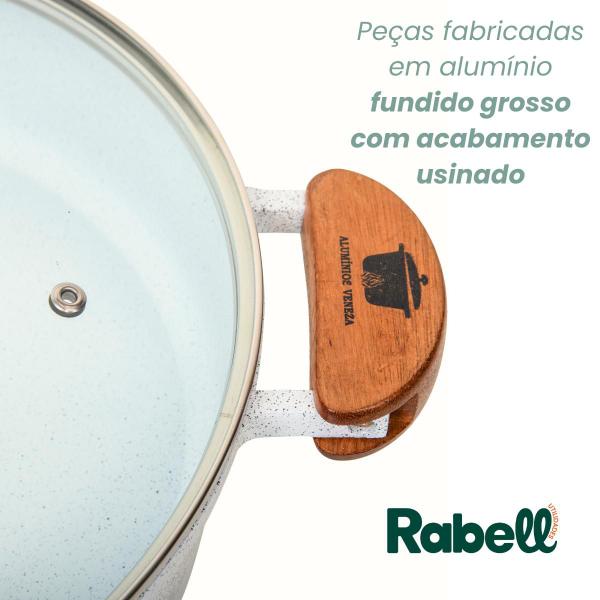 Frigideira cerâmica antiaderente grande 30cm branca c/ tampa - RABELL Imagem de Frigideira cerâmica antiaderente grande 30cm branca c/ tampa