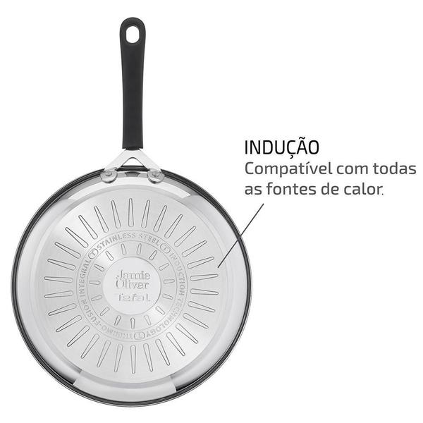 Imagem de Frigideira com Indução Jamie Oliver Aço Inox 24cm  - Tefal