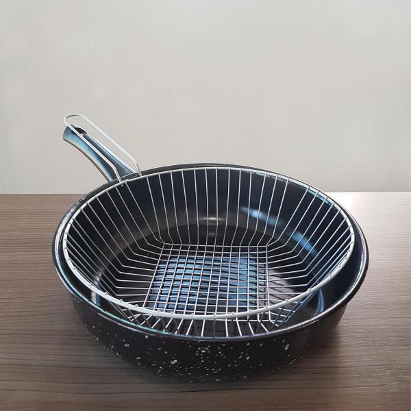 Frigideira Com Tampa E Cesto Para Fritura 2,7l Frigideira Esmaltada 3 Em 1 Fritadeira - Disul Imagem de Frigideira Com Tampa E Cesto Para Fritura 2,7l Frigideira Esmaltada 3 Em 1 Fritadeira