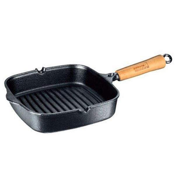 Frigideira Cook Grill 23,5Cm Cabo Madeira Panela Mineira Imagem de Frigideira Cook Grill 23,5Cm Cabo Madeira Panela Mineira