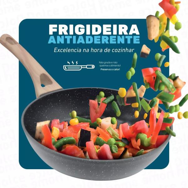 Imagem de Frigideira Creme Antiaderente Ceramic Indução Fundo Triplo 28cm