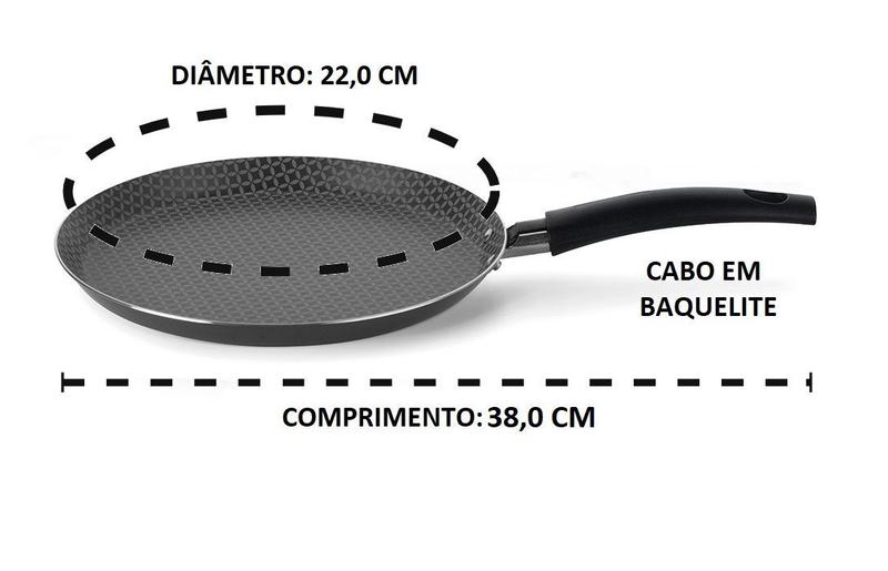 Imagem de Frigideira crepeira panquequeira 22cm antiaderente ultra 7 Multiflon