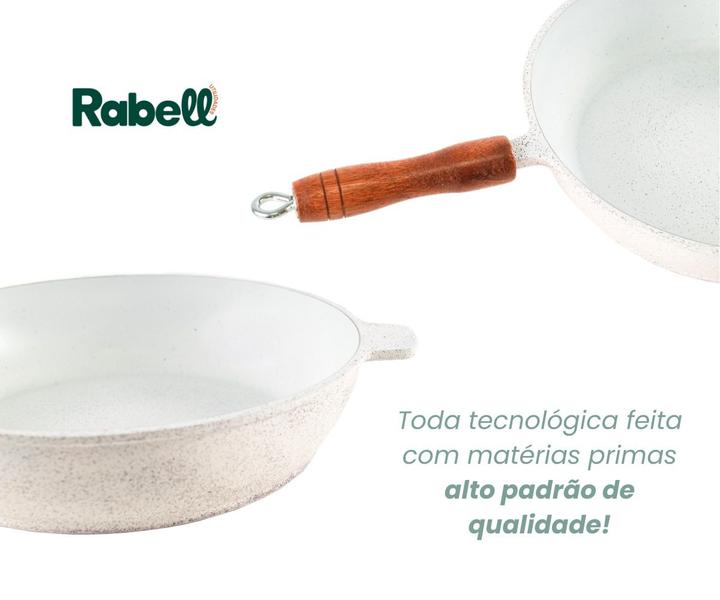 Frigideira de cerâmica antiaderente grande branca 26 t vidro - Rabell Utilidades Imagem de Frigideira de cerâmica antiaderente grande branca 26 t vidro
