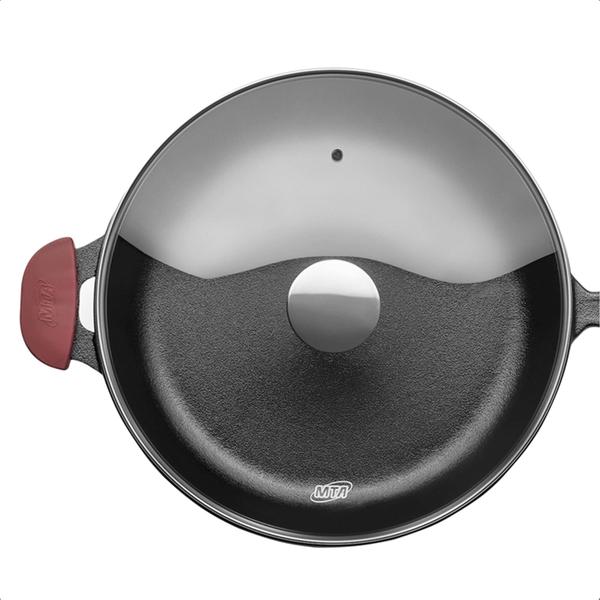 Frigideira de Ferro Com Tampa De Vidro Temperado e Alça 3,1 Litros Forno E Fogão 28 Cm Cozinha Mta - 8378 Imagem de Frigideira de Ferro Com Tampa De Vidro Temperado e Alça 3,1 Litros Forno E Fogão 28 Cm Cozinha Mta - 8378