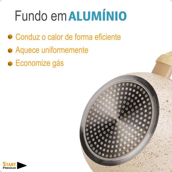 Imagem de Frigideira De Indução Cerâmica Antiaderente 4 mm Reforçada Com Cabo Ergonômico Top