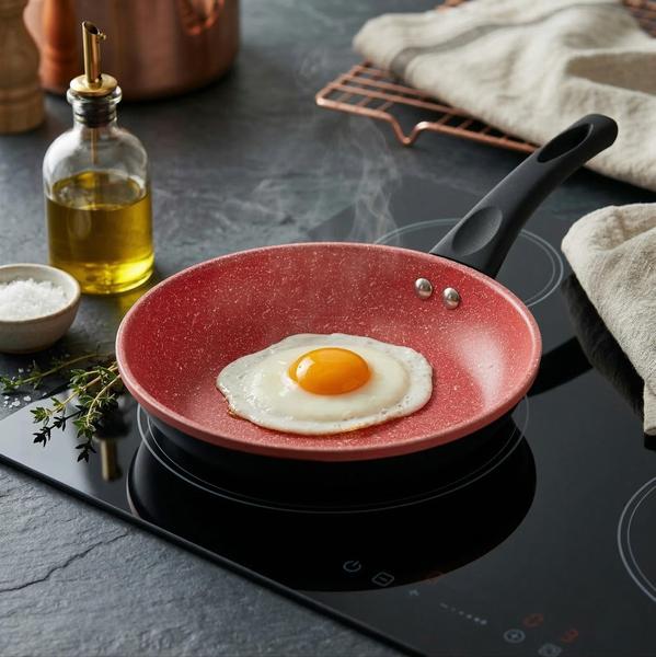 Frigideira De Indução Lyor de Alumínio e Cerâmica Vermelha 20cm