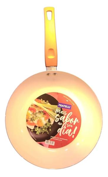 Frigideira Dourado Rose Com Revestimento Em Cerâmica 28cm Frita Sem Óleo - Fratelli Imagem de Frigideira Dourado Rose Com Revestimento Em Cerâmica 28cm Frita Sem Óleo