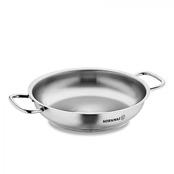 Frigideira em Aço Inox Funda Wok Paella Tacho Pro-Line Base Solar Todos os tipos de Fogões Cozinha Chefe Profissional - Korkmaz Imagem de Frigideira em Aço Inox Funda Wok Paella Tacho Pro-Line Base Solar Todos os tipos de Fogões Cozinha Chefe Profissional