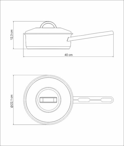 Imagem de Frigideira em aco inox fundo triplo com tampa e cabo 20 cm 2,1 l tramontina