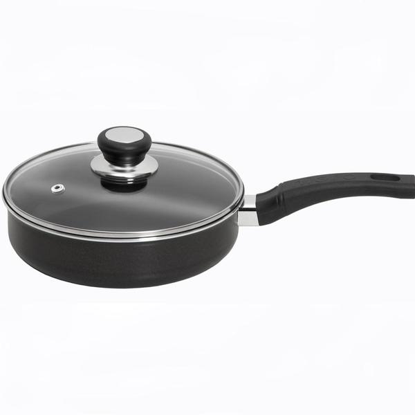 Frigideira Eterna Antiaderente Preto 24 cm com Tampa de Vidro - Nigro - Nigro Alumínio Imagem de Frigideira Eterna Antiaderente Preto 24 cm com Tampa de Vidro - Nigro - Nigro Alumínio
