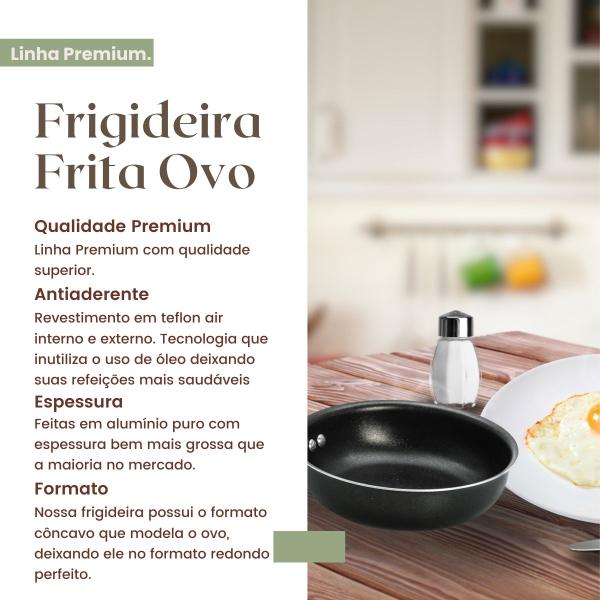 Imagem de Frigideira Fast Egg Frita Ovo Antiaderente Alumínio Revestimento Teflon Preta