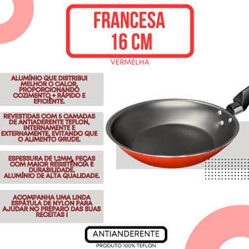 Imagem de Frigideira Francesa 16 Cm Antiaderente Teflon Espátula Cor