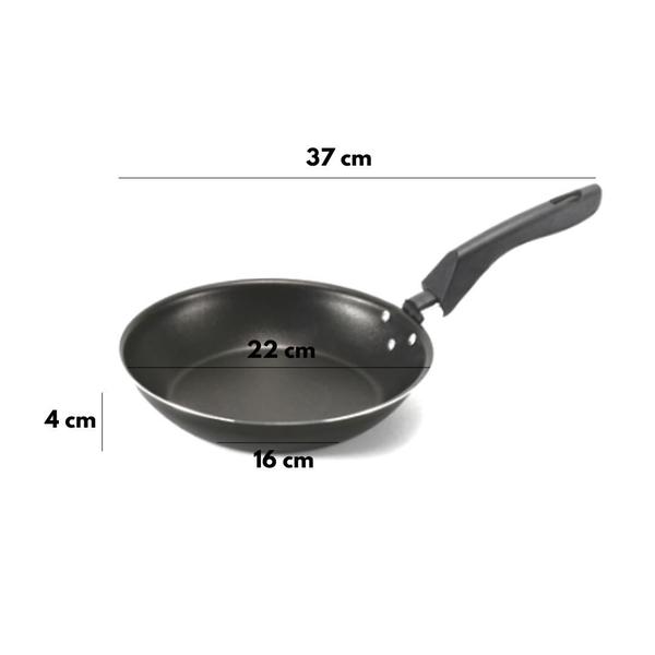 Frigideira Francesa 22cm Média Preta Alumi-Aço Linha Premium J4TECH Alumínio Antiaderente Teflon Ultra Resistente Imagem de Frigideira Francesa 22cm Média Preta Alumi-Aço Linha Premium J4TECH Alumínio Antiaderente Teflon Ultra Resistente
