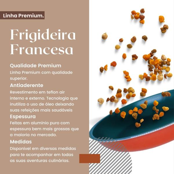 Frigideira Francesa Antiaderente Teflon 18 cm Vermelho Cereja - Imperial Alumínios Imagem de Frigideira Francesa Antiaderente Teflon 18 cm Vermelho Cereja