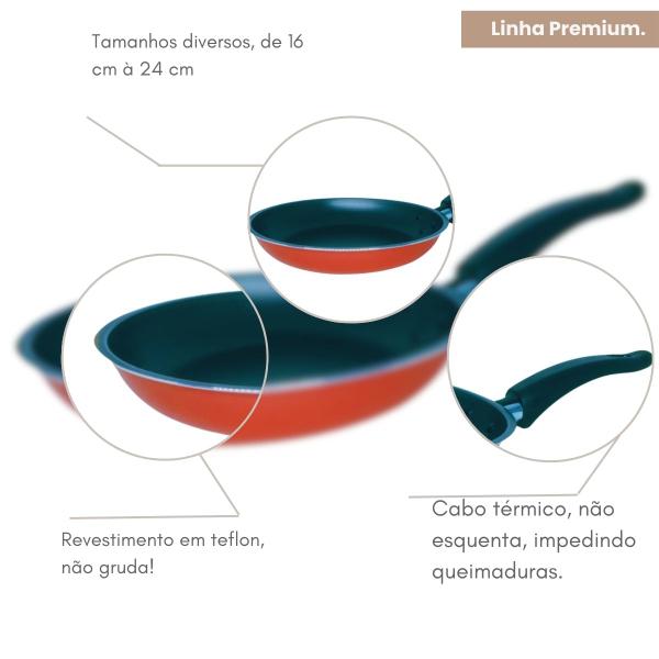 Frigideira Francesa Antiaderente Teflon 18 cm Vermelho Cereja - Imperial Alumínios Imagem de Frigideira Francesa Antiaderente Teflon 18 cm Vermelho Cereja