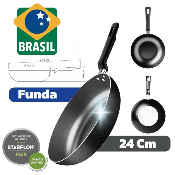 Imagem de Frigideira Funda 24 cm 2,2 L C/ Revestimento Max Loreto - Tramontina