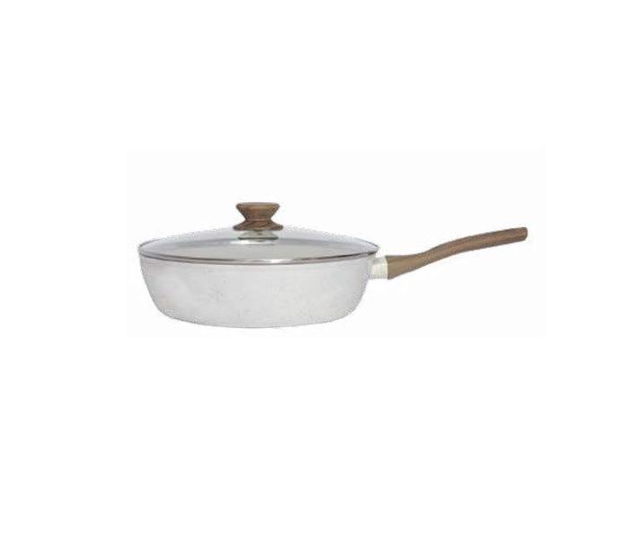 Frigideira Funda Mármol Cook com Tampa em Alumínio com Revestimento Cerâmico e Fundo Triplo Indução 28cm 4,5L 4mm - Mimo Style Imagem de Frigideira Funda Mármol Cook com Tampa em Alumínio com Revestimento Cerâmico e Fundo Triplo Indução 28cm 4,5L 4mm - Mimo Style