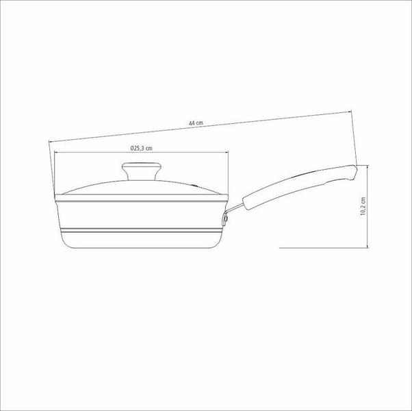 Imagem de Frigideira funda tramontina com tampa sicília em alumínio com revestimento interno e externo em antiaderente starflon excellent avelã 24 cm 2,5 l