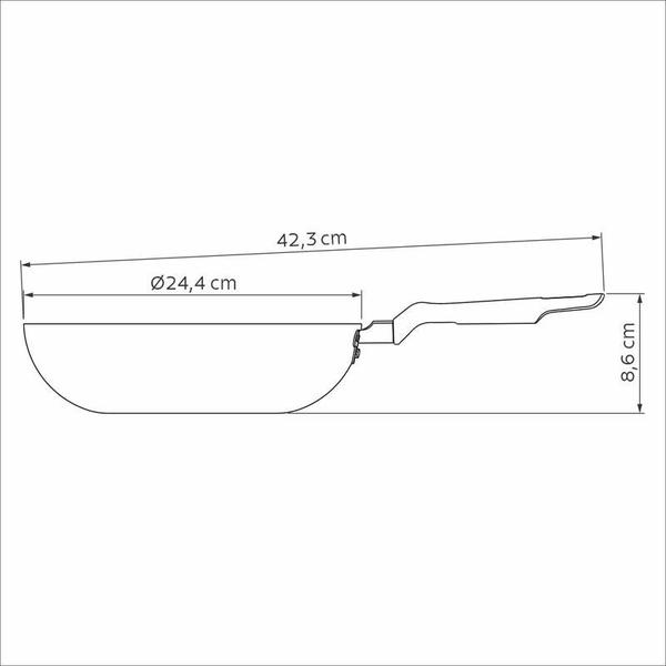 Imagem de Frigideira funda tramontina loreto em alumínio com revestimento interno e externo em antiaderente starflon max vermelho 24 cm 2,2 l