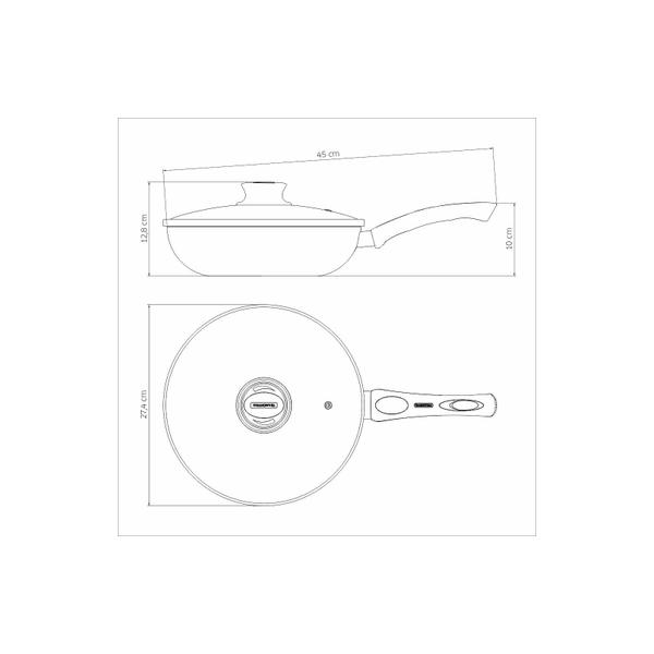 Imagem de Frigideira Funda Tramontina Paris em Alumínio com Revestimento Interno e Externo em Antiaderente Starflon Max Chumbo com