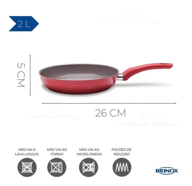 Frigideira Fundo De Indução Optima 2 Litros 26 Cm Brinox Imagem de Frigideira Fundo De Indução Optima 2 Litros 26 Cm Brinox