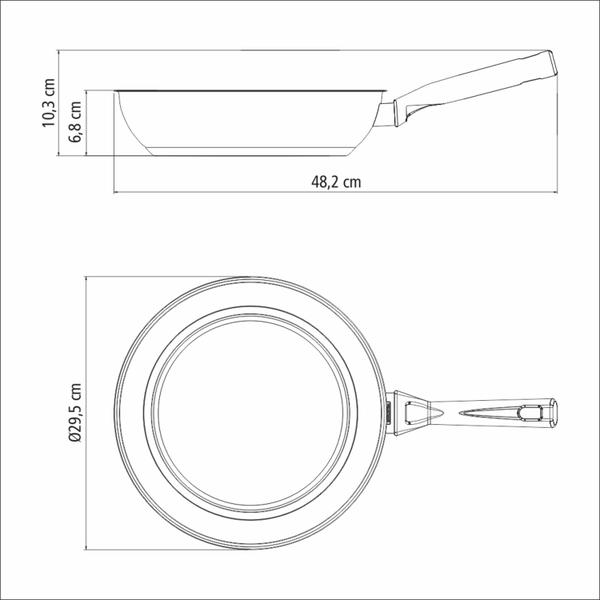 Imagem de Frigideira Fundo Triplo Inox Brava Baquelite 28cm