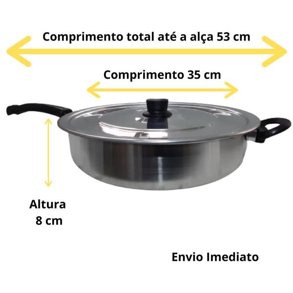 Frigideira Grande Aluminio N30 com Espátula de Aço Inox - Frigideira Grande + espatula em aço Imagem de Frigideira Grande Aluminio N30 com Espátula de Aço Inox