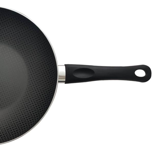Frigideira Grande Com Tampa Antiaderente Multiflon Wok 28 Gourmet Vermelha Imagem de Frigideira Grande Com Tampa Antiaderente Multiflon Wok 28 Gourmet Vermelha