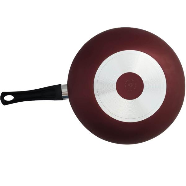 Frigideira Grande Com Tampa Antiaderente Multiflon Wok 28 Gourmet Vermelha Imagem de Frigideira Grande Com Tampa Antiaderente Multiflon Wok 28 Gourmet Vermelha