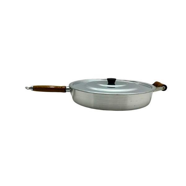 Frigideira Grande De Alumínio 30cm com tampa - Aluminio Forte Imagem de Frigideira Grande De Alumínio 30cm com tampa