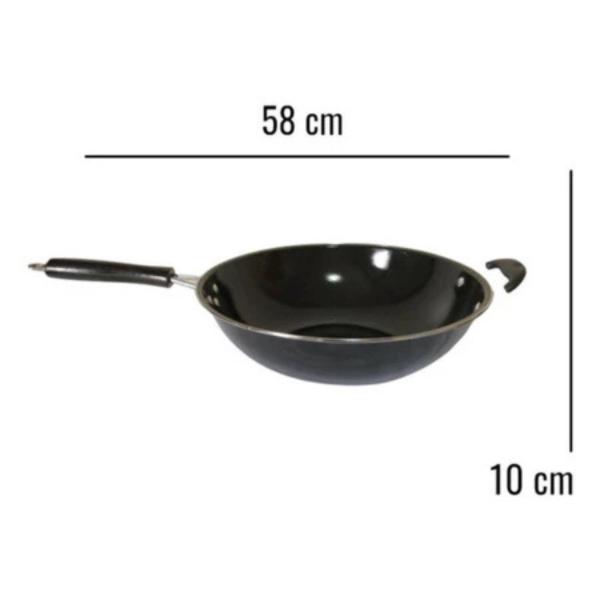 Frigideira grande Profissional Wok 34cm 3l Fratelli Teflon Antiaderente Carne Peixe Yakissoba frutos do mar Imagem de Frigideira grande Profissional Wok 34cm 3l Fratelli Teflon Antiaderente Carne Peixe Yakissoba frutos do mar