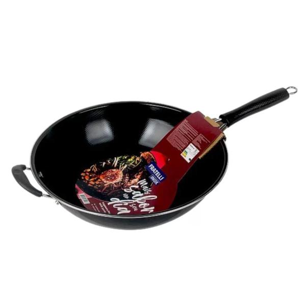 Frigideira grande Profissional Wok 34cm 3l Fratelli Teflon Antiaderente Carne Peixe Yakissoba frutos do mar Imagem de Frigideira grande Profissional Wok 34cm 3l Fratelli Teflon Antiaderente Carne Peixe Yakissoba frutos do mar
