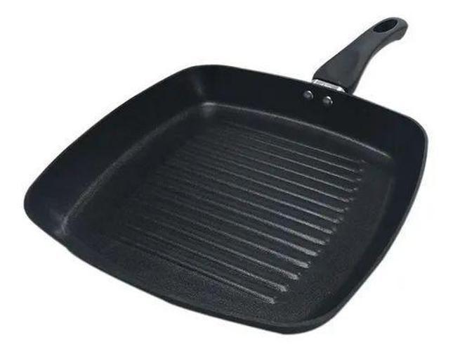 Imagem de Frigideira Grill Alumínio Anti Aderente 24Cm Cabo Silicone