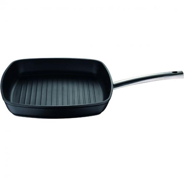 Frigideira Grill Foodies 28x28x5,0cm. Alumínio Forjado e Indução Masterpro - Bergner Imagem de Frigideira Grill Foodies 28x28x5,0cm. Alumínio Forjado e Indução Masterpro