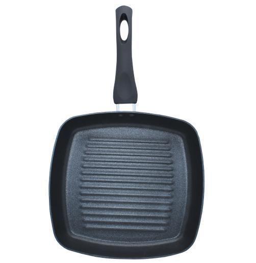 Frigideira Grill Ondulada Bistequeira Carne Grelha Ceramica - SQ Imagem de Frigideira Grill Ondulada Bistequeira Carne Grelha Ceramica