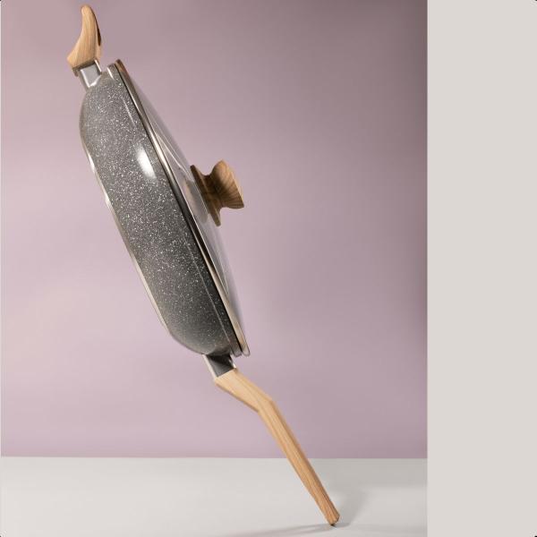 Frigideira Indução ou Gás Oster Antiaderente Com Tampa 28Cm Revestimento Cerâmico Marble Edition Imagem de Frigideira Indução ou Gás Oster Antiaderente Com Tampa 28Cm Revestimento Cerâmico Marble Edition