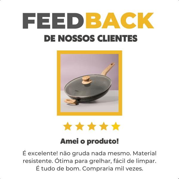 Frigideira Indução ou Gás Oster Antiaderente Com Tampa 28Cm Revestimento Cerâmico Marble Edition Imagem de Frigideira Indução ou Gás Oster Antiaderente Com Tampa 28Cm Revestimento Cerâmico Marble Edition