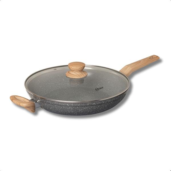 Frigideira Indução ou Gás Oster Antiaderente Com Tampa 28Cm Revestimento Cerâmico Marble Edition Imagem de Frigideira Indução ou Gás Oster Antiaderente Com Tampa 28Cm Revestimento Cerâmico Marble Edition