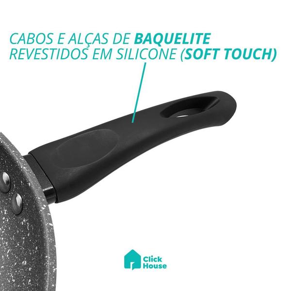 Frigideira Indução Revestimento Cerâmica Antiaderente Não Gruda Frita Sem Óleo 20 cm - CLICK HOUSE Imagem de Frigideira Indução Revestimento Cerâmica Antiaderente Não Gruda Frita Sem Óleo 20 cm