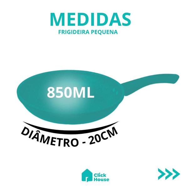Frigideira Indução Revestimento Cerâmica Antiaderente Não Gruda Frita Sem Óleo 20 cm - CLICK HOUSE Imagem de Frigideira Indução Revestimento Cerâmica Antiaderente Não Gruda Frita Sem Óleo 20 cm