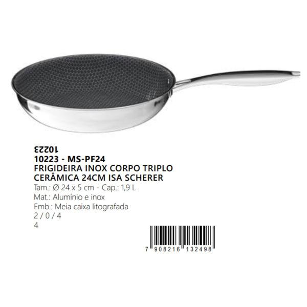 Frigideira Inox 24cm Anti-risco Cerâmica Isa Scherer Mimo - Mimo Style Imagem de Frigideira Inox 24cm Anti-risco Cerâmica Isa Scherer Mimo