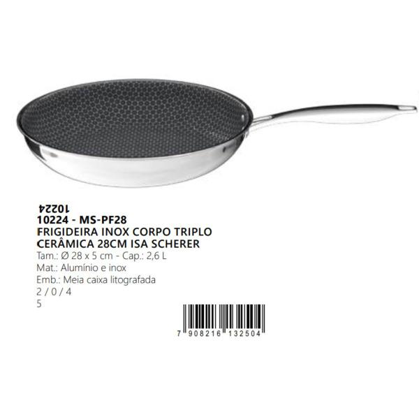 Imagem de Frigideira Inox 28cm Anti-risco Cerâmica Isa Scherer Mimo