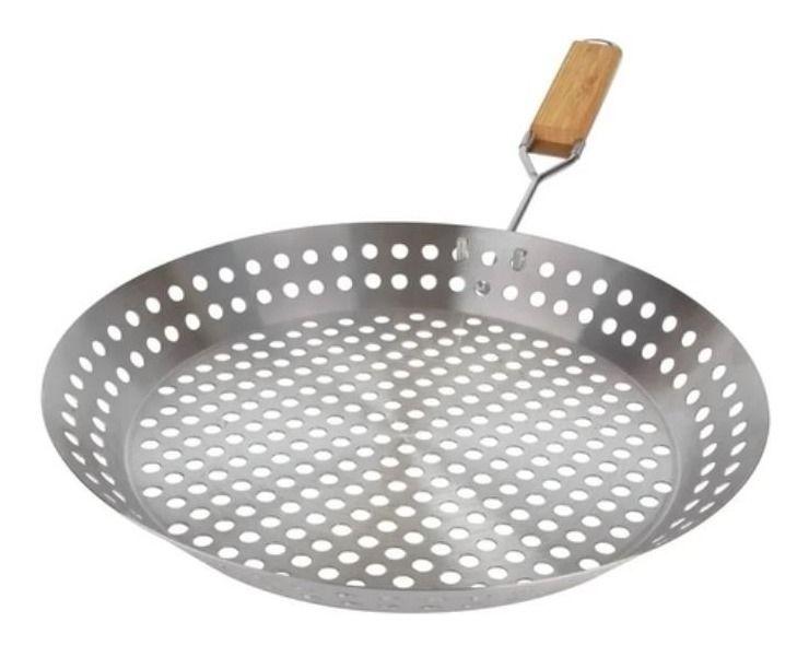 Imagem de Frigideira Inox Para Grelhar Na Churrasqueira Mor