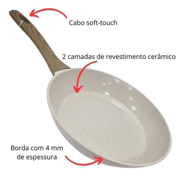 Frigideira Marmol Indução 24cm - Mimo Style Imagem de Frigideira Marmol Indução 24cm